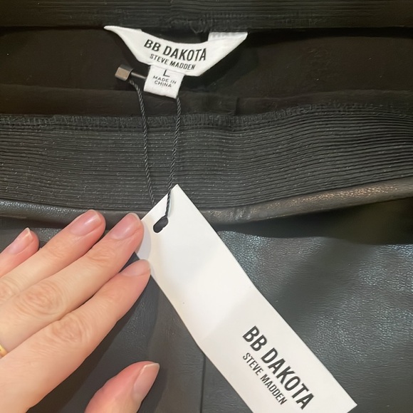 Womens New BB Dakota Steve Madden On The Wide Side Pant Leather - Picture 4 of 6